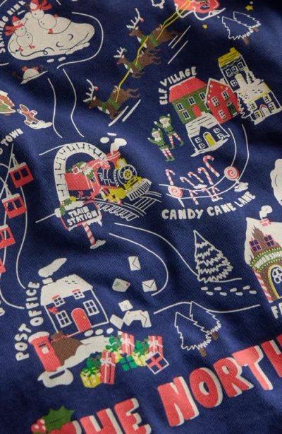 Mini Boden Kids' North Pole Long Sleeve Graphic T-shirt In Blue