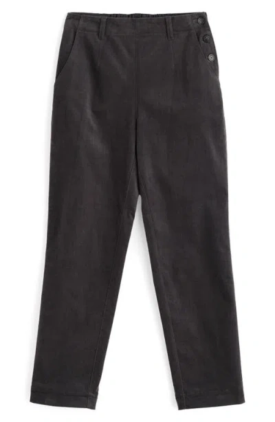 Seasalt Cornwall Crackington Sailor Button Crop Pull-on Pants In Black