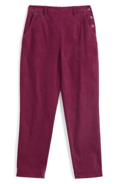 Seasalt Cornwall Crackington Sailor Button Crop Pull-on Pant In Brown