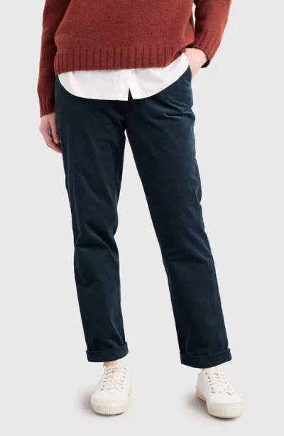 Seasalt Cornwall Crackington Sailor Button Crop Pull-on Pants In Blue