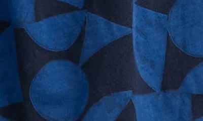 Seasalt Cornwall Coastline Long Sleeve Organic Cotton Blend Shirtdress In Blue