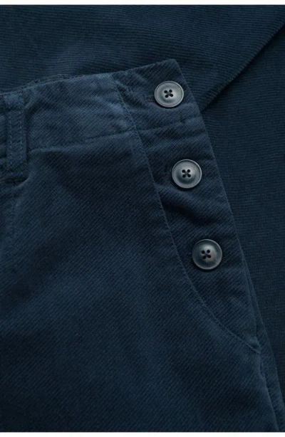 Seasalt Cornwall Crackington Sailor Button Crop Pull-on Pants In Blue