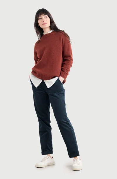 Seasalt Cornwall Crackington Sailor Button Crop Pull-on Pants In Blue