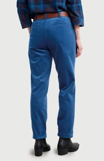 Seasalt Cornwall Crackington Sailor Button Crop Pull-on Pants In Blue