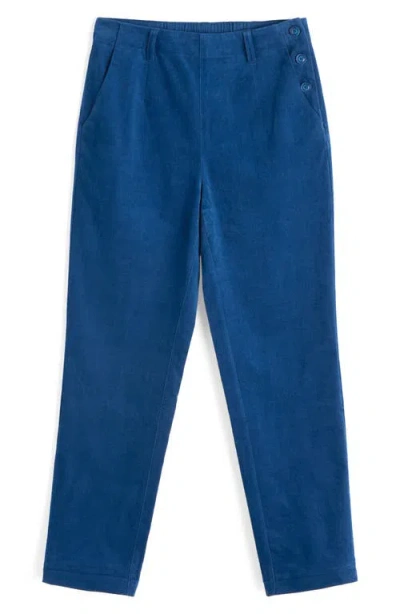 Seasalt Cornwall Crackington Sailor Button Crop Pull-on Pants In Blue
