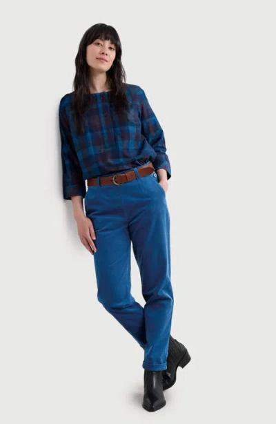 Seasalt Cornwall Crackington Sailor Button Crop Pull-on Pants In Blue