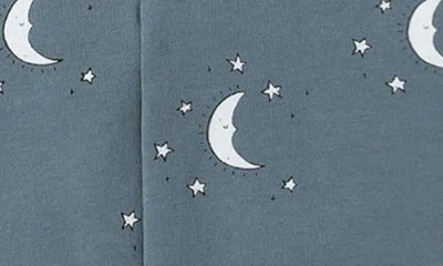 Quincy Mae Moon Print Fleece Romper In Blue