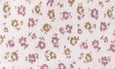 Quincy Mae Simone Floral Long Sleeve Cotton Dress & Bloomers In Brown