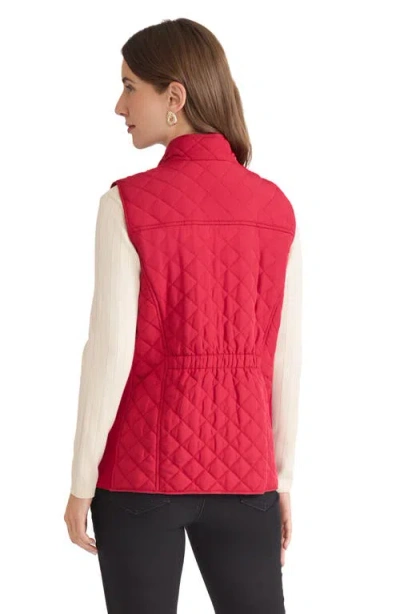 Jones New York Quilted Vest In Red