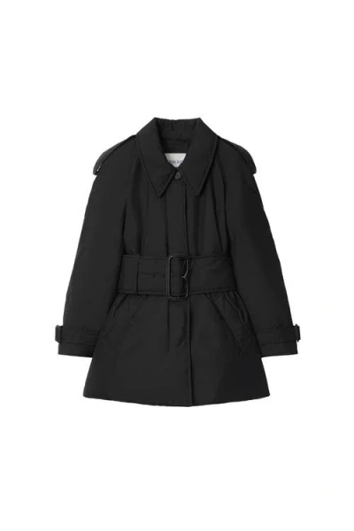 Burberry London Belted Berryhill Padded Car Coat In Black
