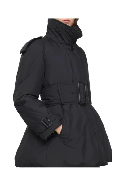 Burberry London Belted Berryhill Padded Car Coat In Black