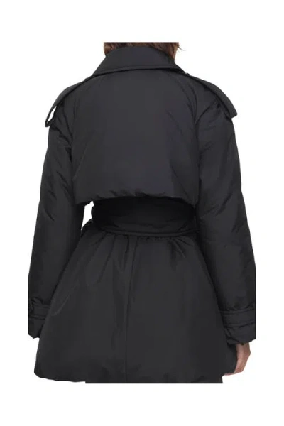 Burberry London Belted Berryhill Padded Car Coat In Black