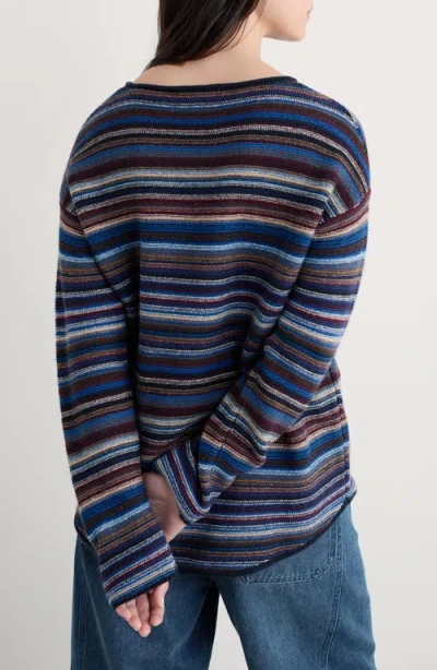 Seasalt Cornwall Fruity Ii Stripe Merino Wool Blend Sweater In Blue