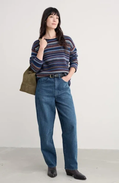 Seasalt Cornwall Fruity Ii Stripe Merino Wool Blend Sweater In Blue