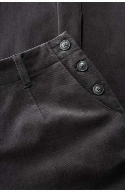 Seasalt Cornwall Crackington Sailor Button Crop Pull-on Pants In Black