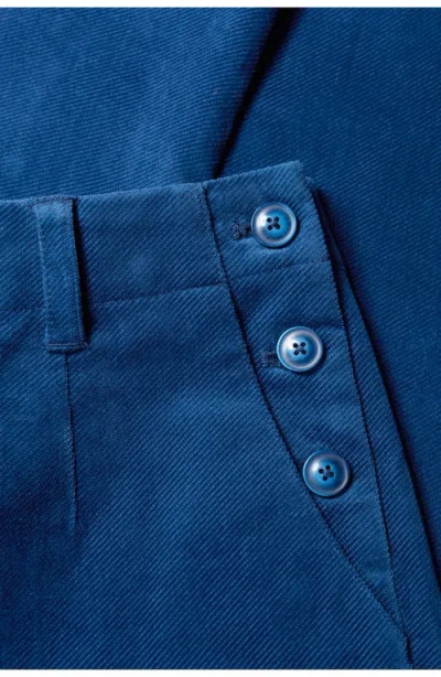 Seasalt Cornwall Crackington Sailor Button Crop Pull-on Pants In Blue