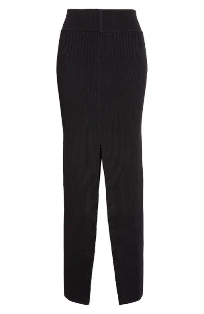 Rick Owens Concordian Sliced Wool Knit Skirt In Black