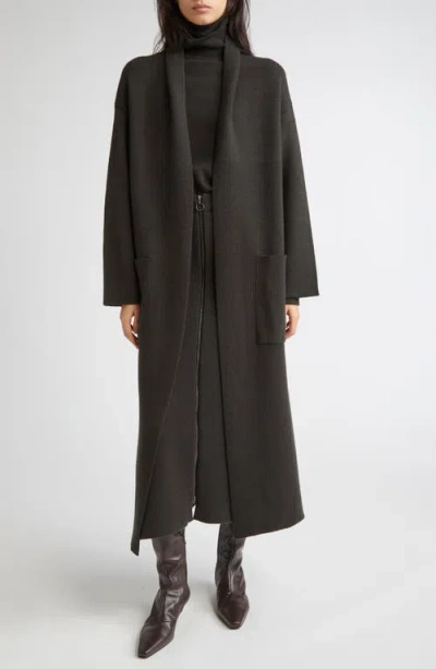 Johnstons Of Elgin Belted Double Face Stretch Cashmere & Merino Wool Jacket In Black