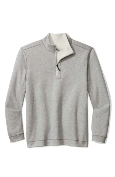 Tommy Bahama Flipview Reversible Half Zip Pullover In Gray