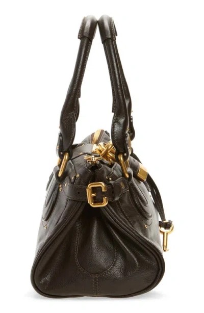 Chloé Paddington Padlock Shoulder Bag In Leather In Black