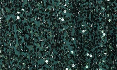 Alex Evenings Sequin Long Sleeve Gown In Green