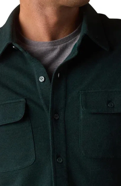 The Normal Brand Textured Knit Long Sleeve Button-up Shirt In Green