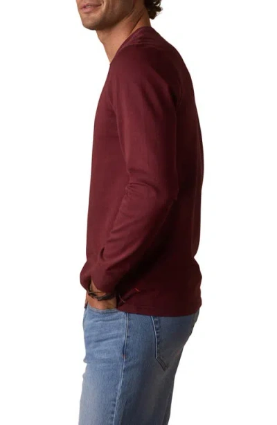 The Normal Brand Lennox Cotton Long Sleeve T-shirt In Burgundy