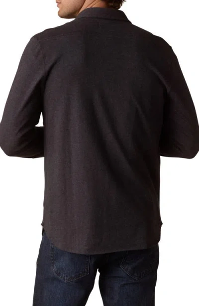 The Normal Brand Lennox Cotton Jersey Button-up Shirt In Gray