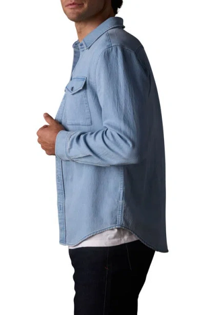 The Normal Brand Big Jake Cotton Blend Button-up Shirt Jacket In Purple