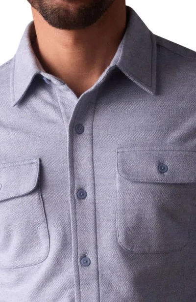 The Normal Brand Textured Knit Long Sleeve Button-up Shirt In Purple