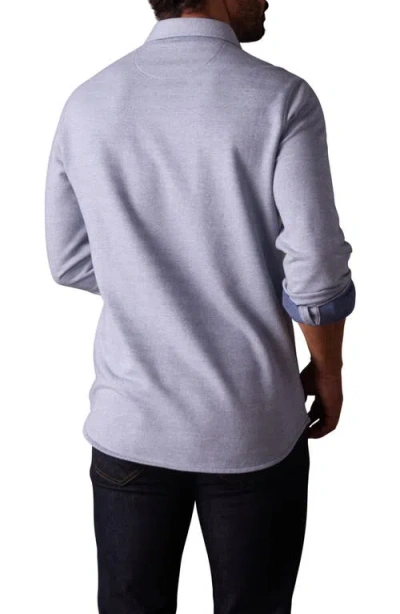 The Normal Brand Textured Knit Long Sleeve Button-up Shirt In Purple