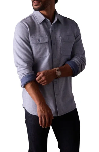 The Normal Brand Textured Knit Long Sleeve Button-up Shirt In Purple
