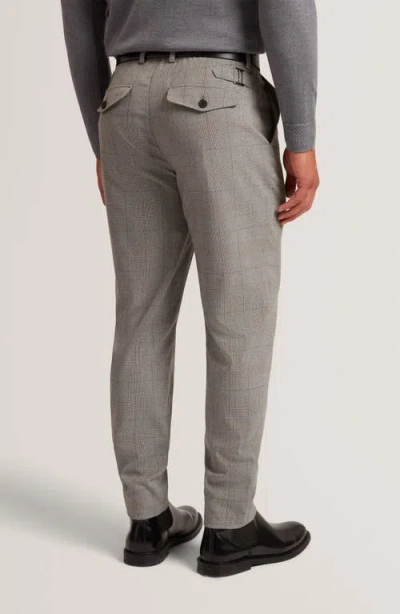 Ted Baker Nathain Check Slim Fit Pants In Gray