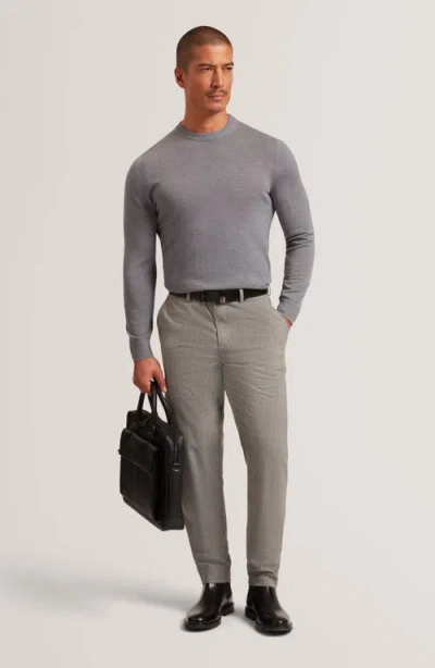 Ted Baker Nathain Check Slim Fit Pants In Gray