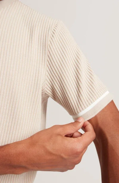 Ted Baker Ivanan Short Sleeve Rib Textured Tee In White