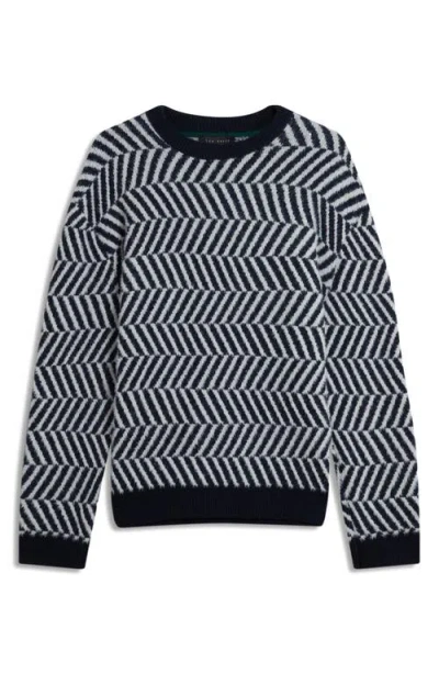 Ted Baker Sergej Zigzag Wool Blend Sweater In Multi