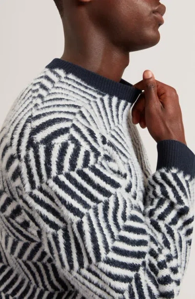 Ted Baker Sergej Zigzag Wool Blend Sweater In Multi