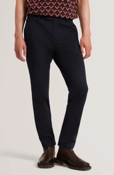 Ted Baker Howeton Slim Stretch Cotton Chino Pant In Blue