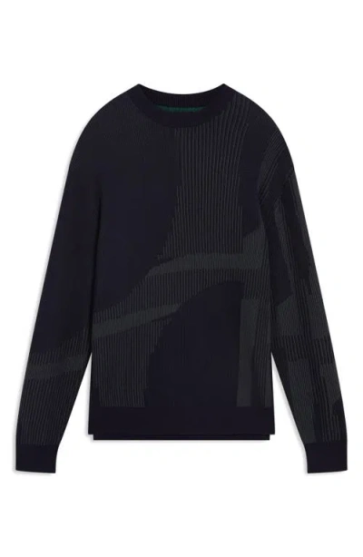 Ted Baker Wilan Abstract Crewneck Sweater In Black