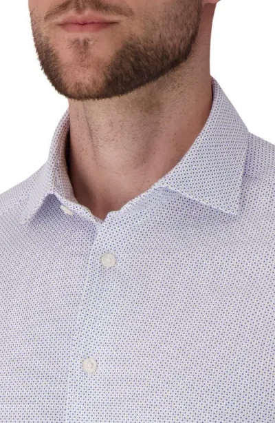 Victor Emmanuel Regular Fit Geometric Print Knit Cotton Dress Shirt In Purple