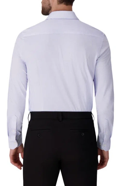 Victor Emmanuel Regular Fit Geometric Print Knit Cotton Dress Shirt In Purple