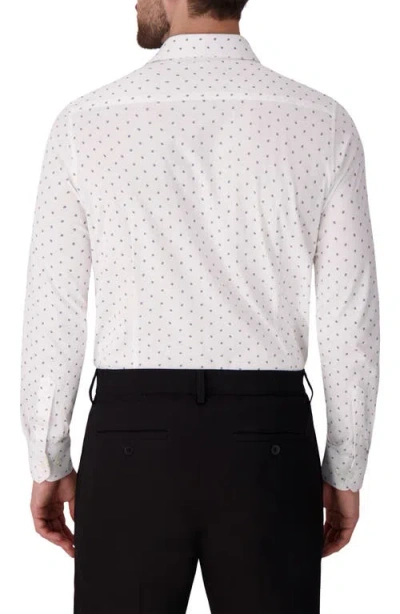 Victor Emmanuel Regular Fit Geometric Print Knit Cotton Dress Shirt In Neutral