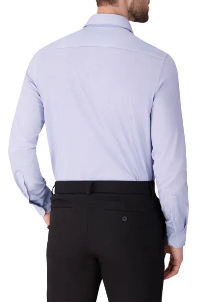 Victor Emmanuel Regular Fit Pin Dot Knit Cotton Dress Shirt In Blue