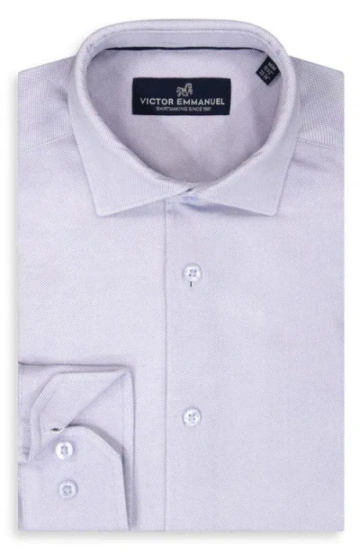 Victor Emmanuel Regular Fit Pin Dot Knit Cotton Dress Shirt In Blue