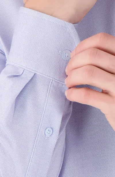 Victor Emmanuel Regular Fit Pin Dot Knit Cotton Dress Shirt In Blue