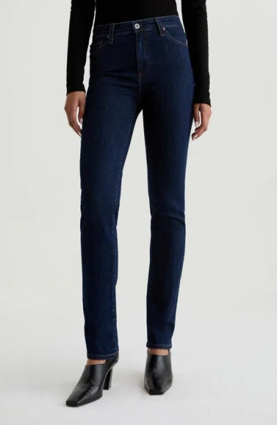 Ag Mari Extended Mid Rise Slim Straight Jeans In Modern Indigo In Blue