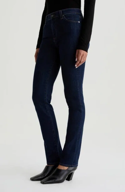 Ag Mari Extended Mid Rise Slim Straight Jeans In Modern Indigo In Blue