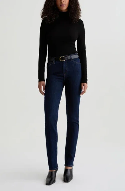 Ag Mari Extended Mid Rise Slim Straight Jeans In Modern Indigo In Blue