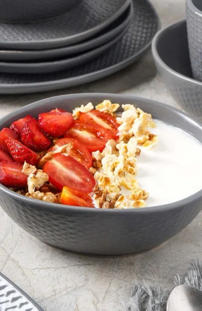 Stone Lain Abigael Stoneware 4-piece Bowl Set In Gray