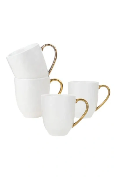 Stone Lain Florian Porcelain 4-piece Mug Set In White